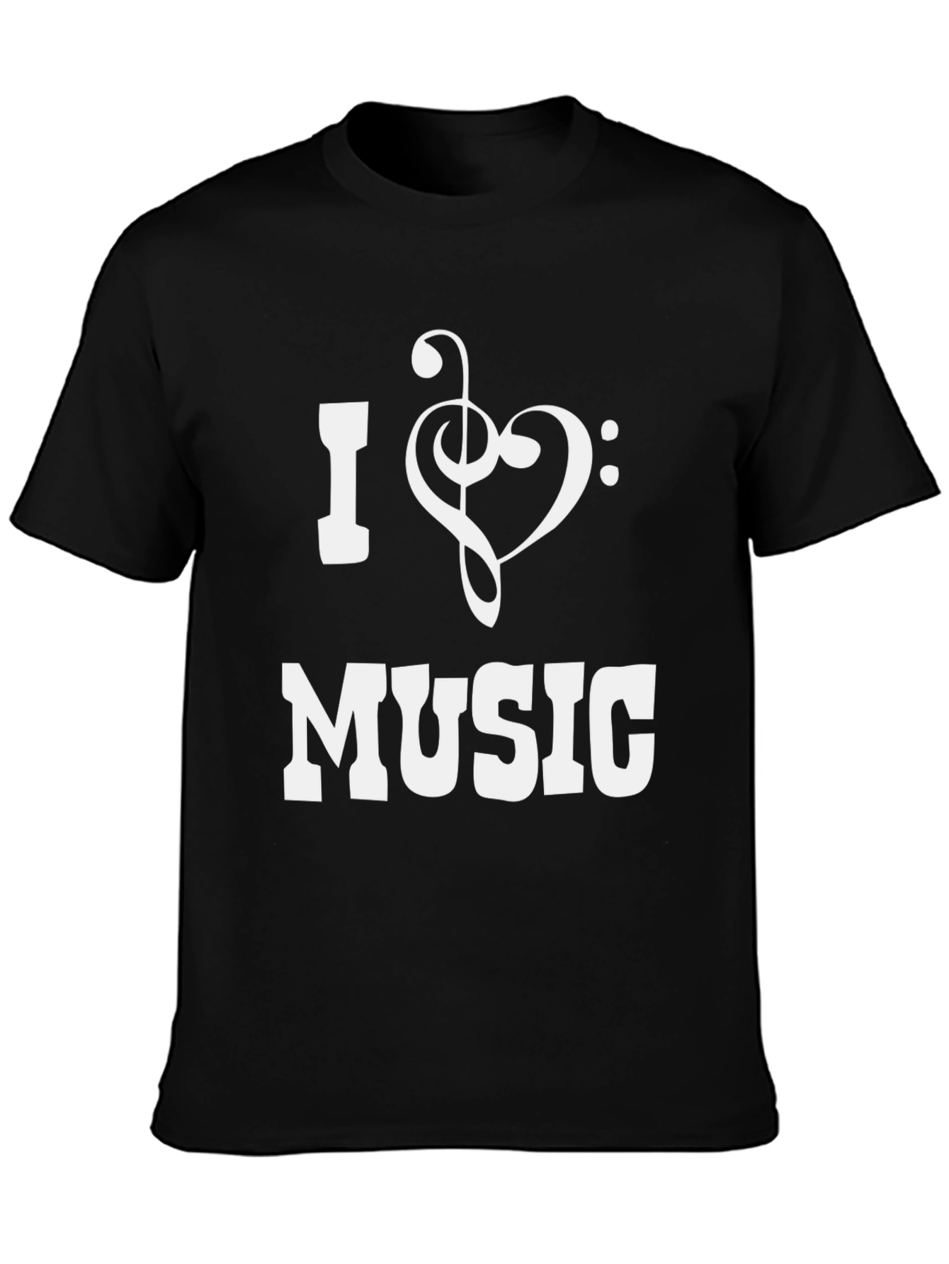 I Heart Music Graphic T-Shirt - Black Cotton Tee