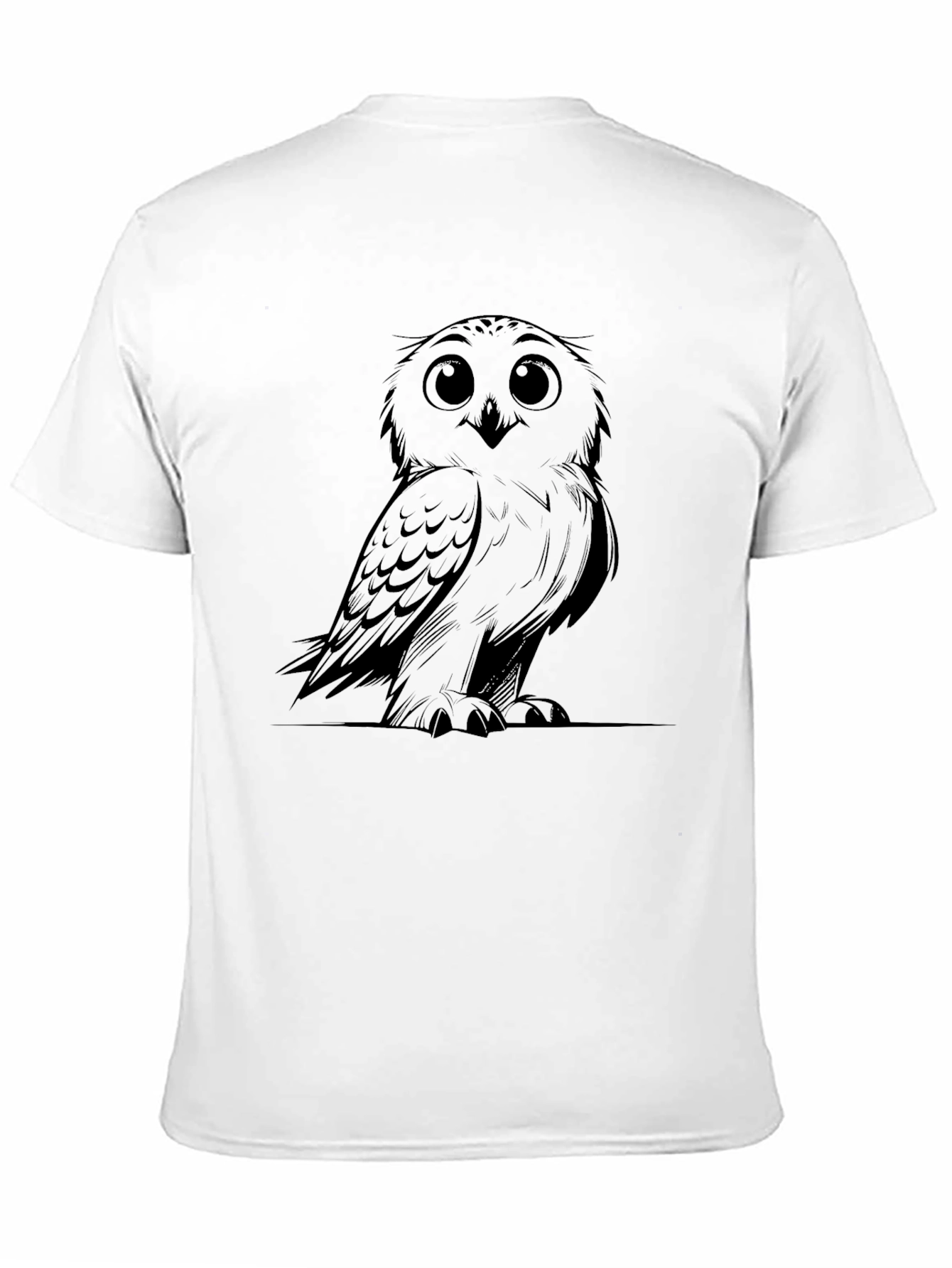Owl Graphic Print Black Casual Tee