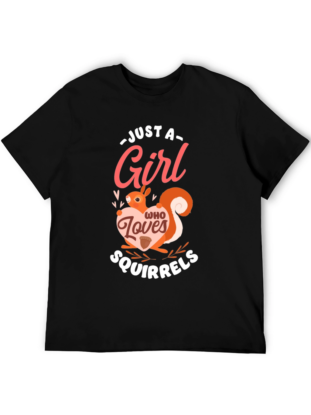 Squirrel Lover Womens Graphic Tee - Black