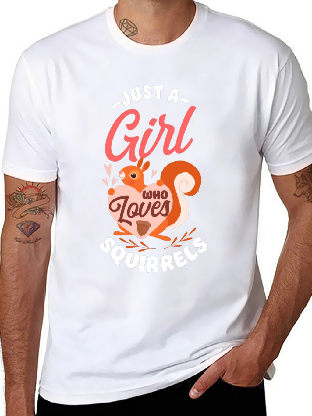 Squirrel Lover Womens Graphic Tee - Black