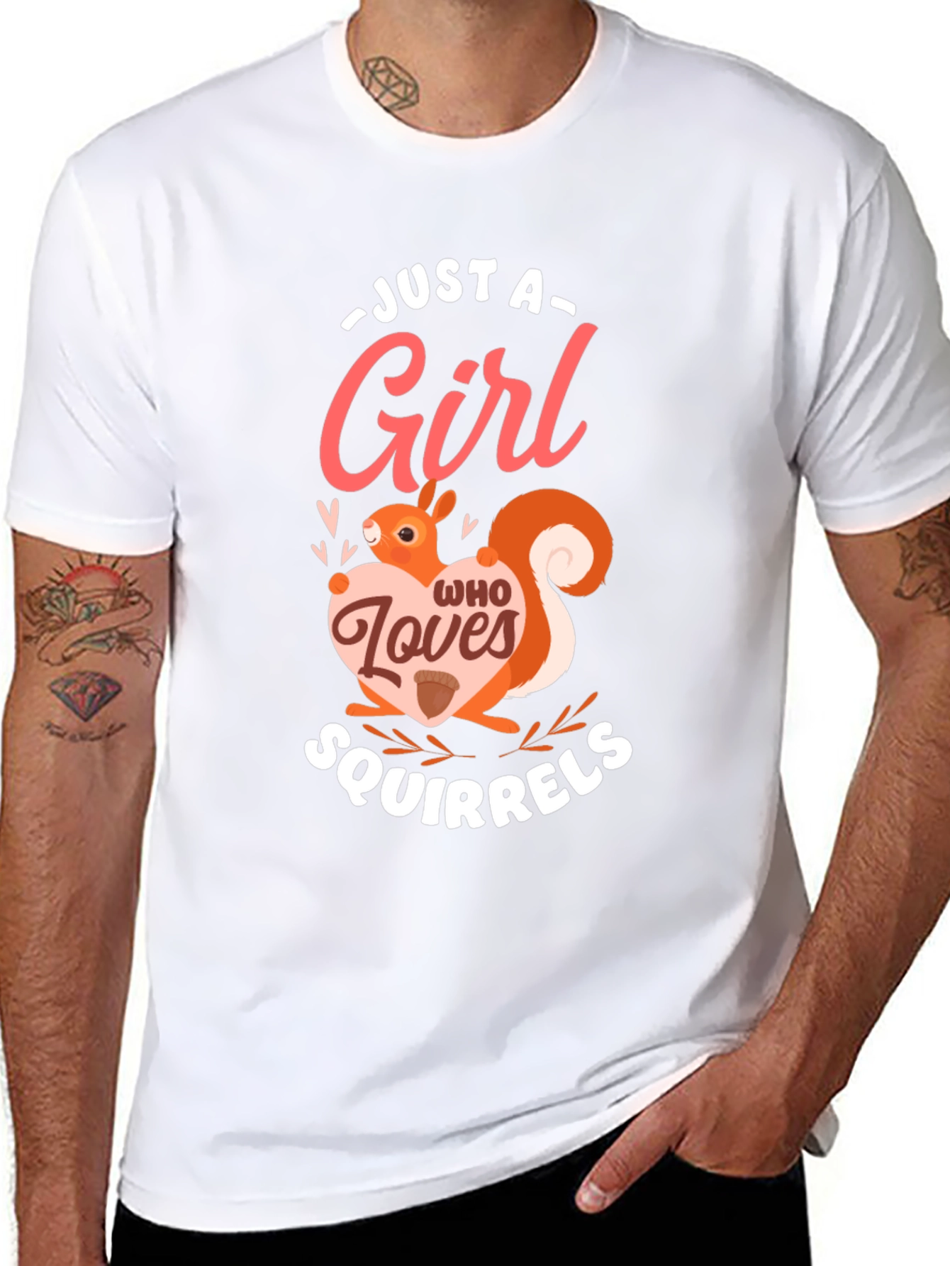 Squirrel Lover Womens Graphic Tee - Black