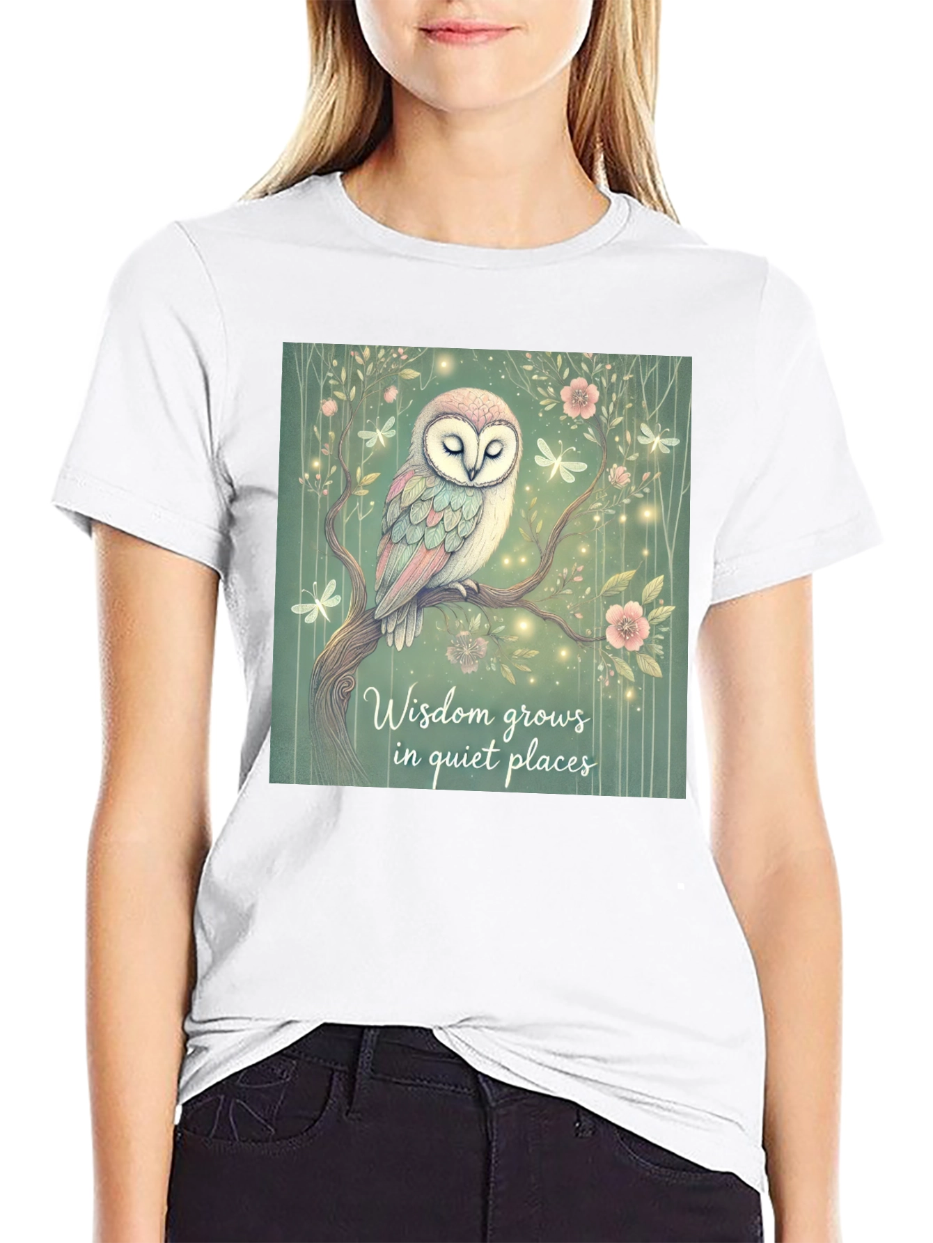 Wisdom Grows Owl Graphic T-Shirt