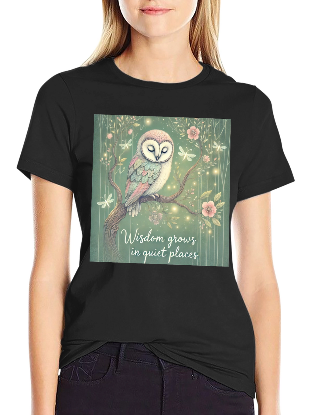 Wisdom Grows Owl Graphic T-Shirt