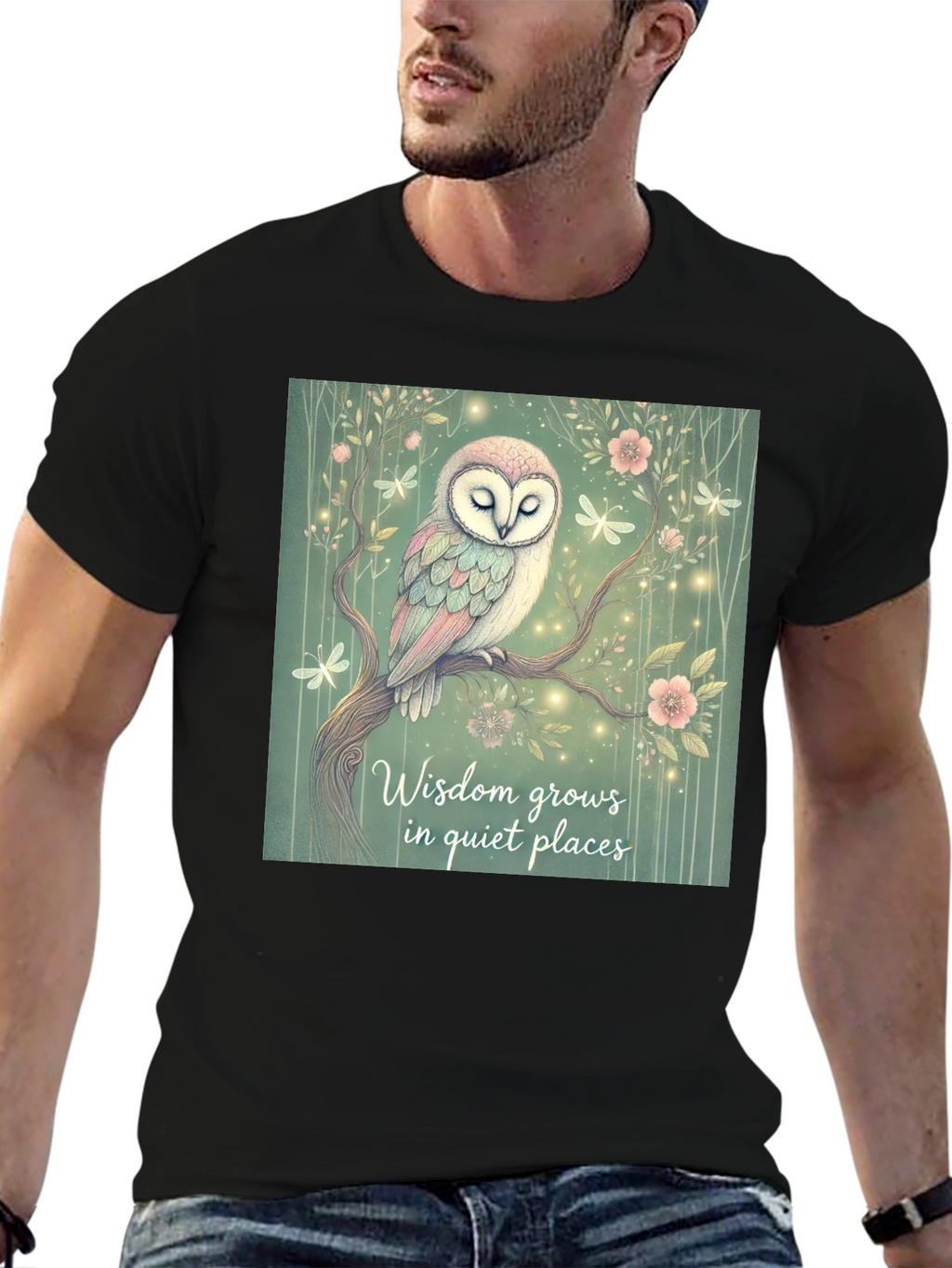 Wisdom Grows Owl Graphic T-Shirt