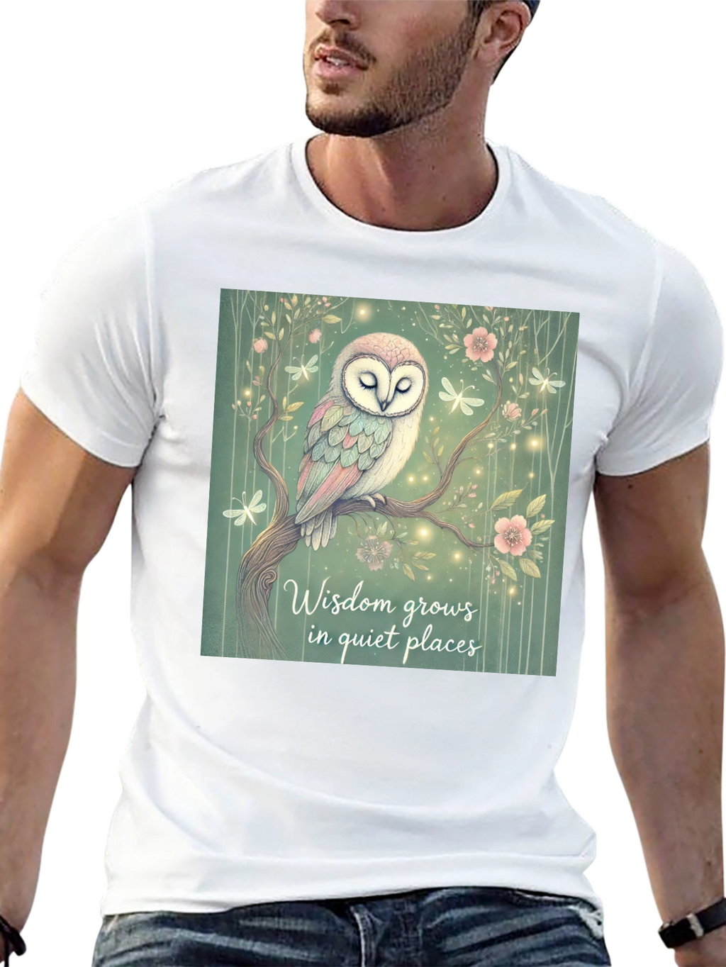 Wisdom Grows Owl Graphic T-Shirt