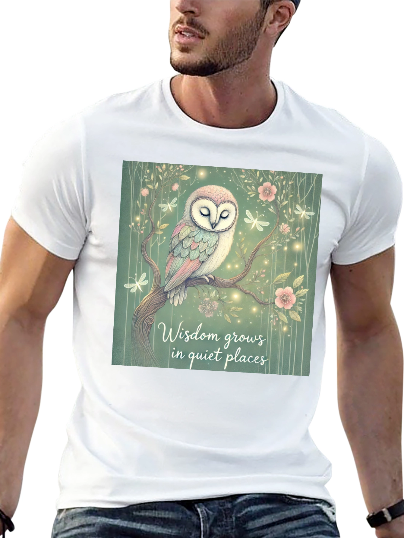 Wisdom Grows Owl Graphic T-Shirt