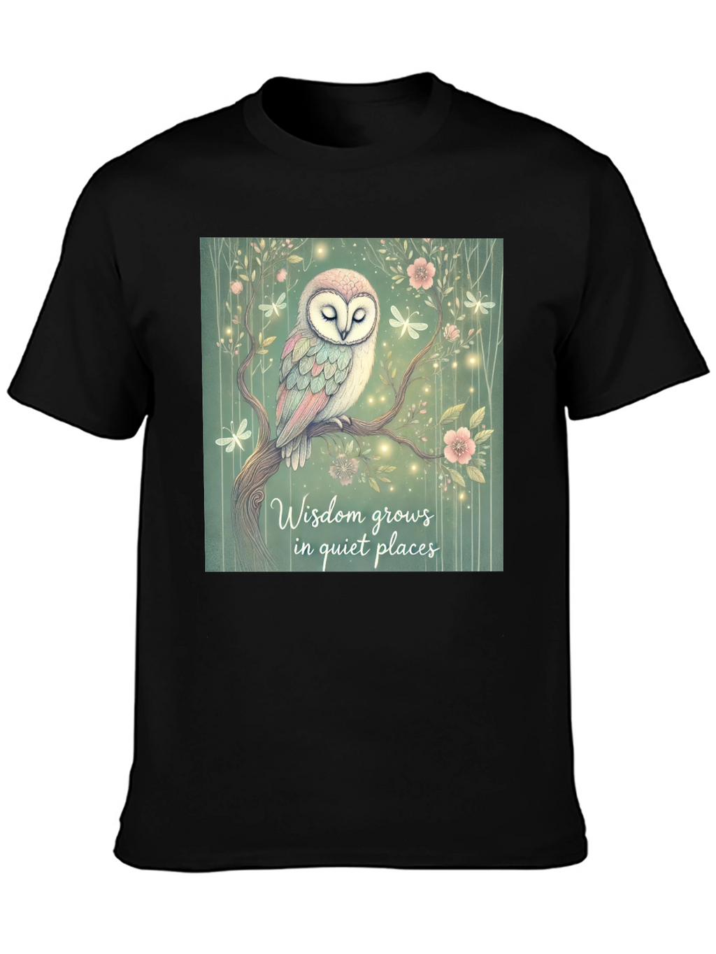 Wisdom Grows Owl Graphic T-Shirt