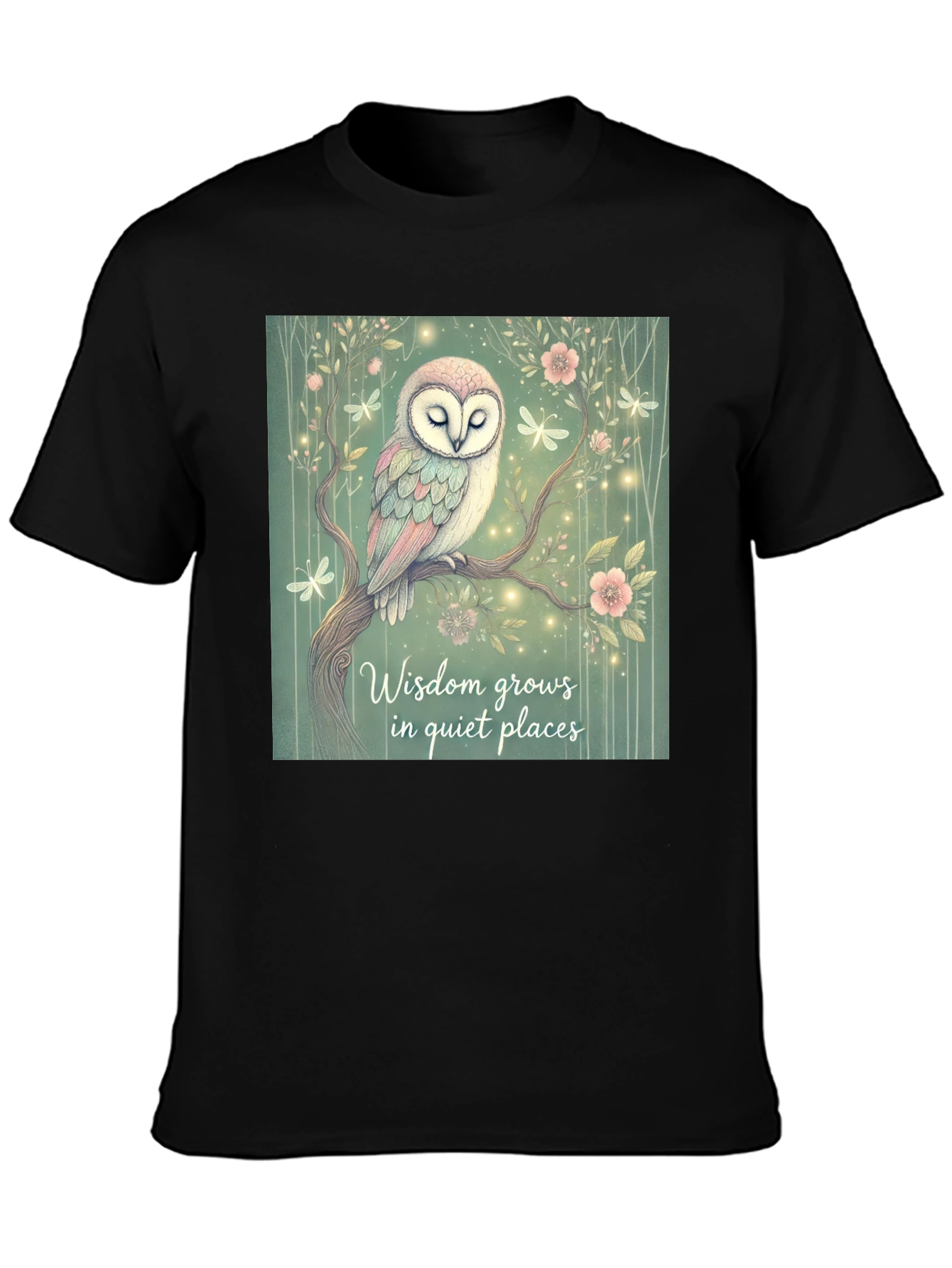 Wisdom Grows Owl Graphic T-Shirt
