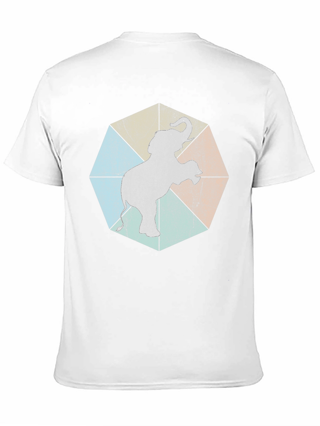 Geometric Elephant Graphic Tee - Trendy Animal Print Shirt