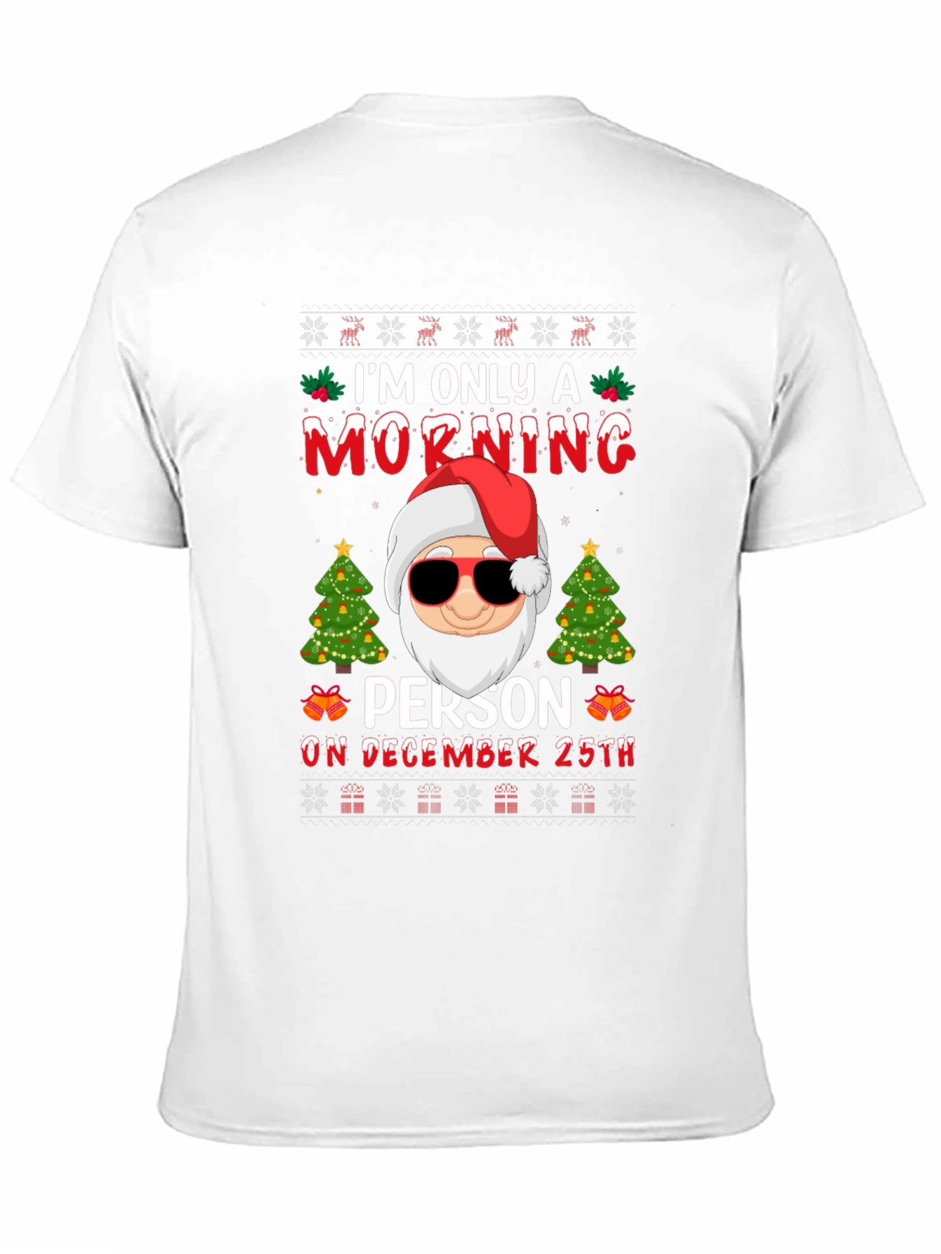 Funny Christmas Santa Morning Person Graphic T-Shirt