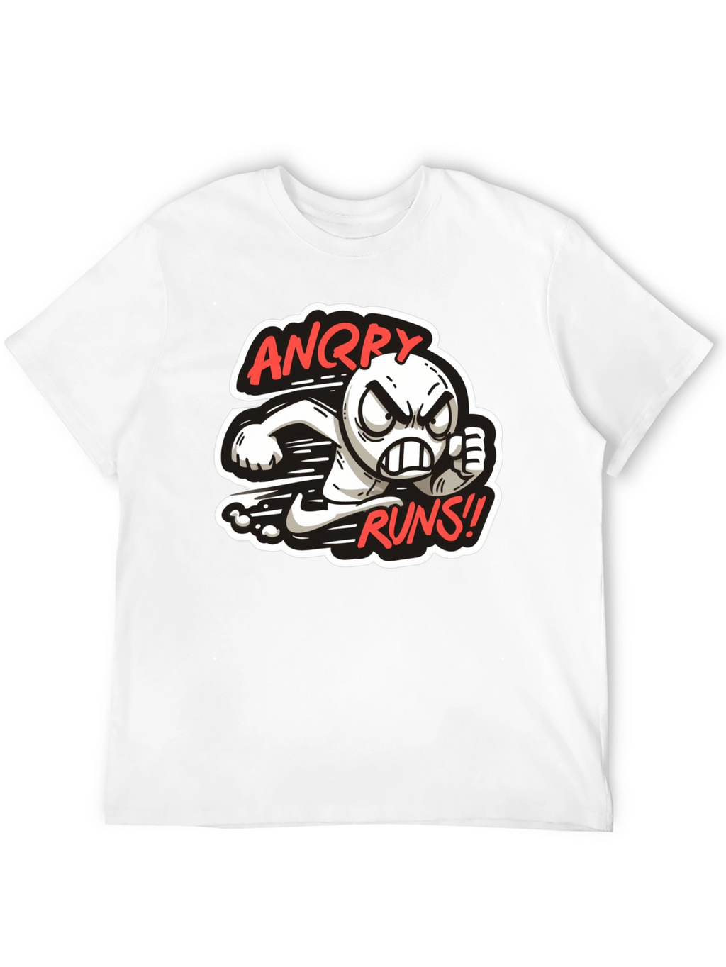 Angry Runs T-Shirt - Mens Black Graphic Tee