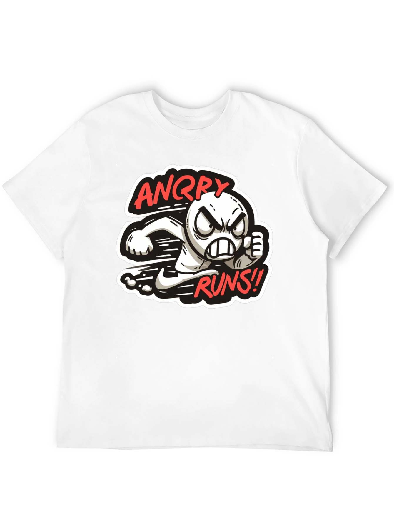 Angry Runs T-Shirt - Mens Black Graphic Tee