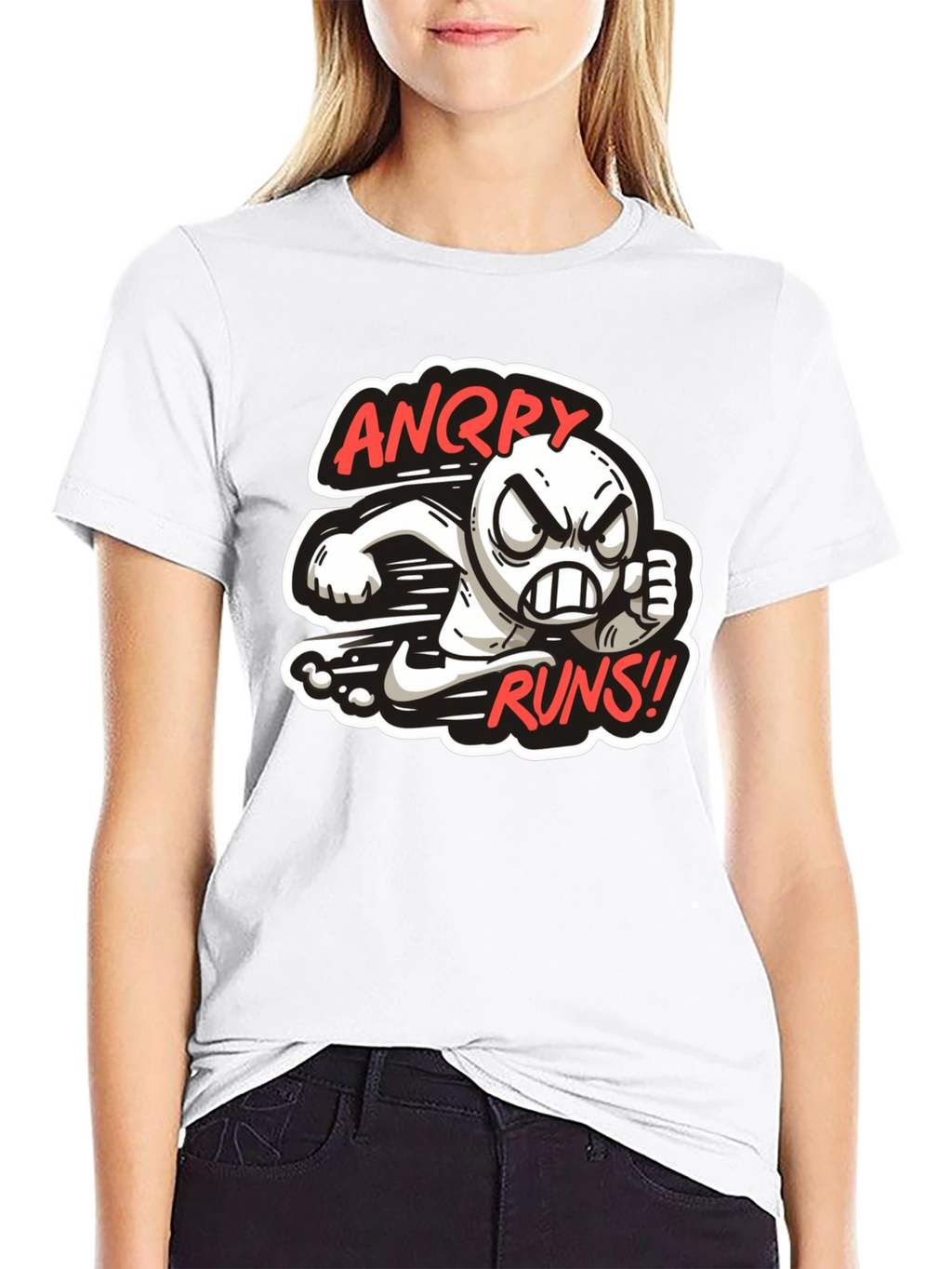 Angry Runs T-Shirt - Mens Black Graphic Tee