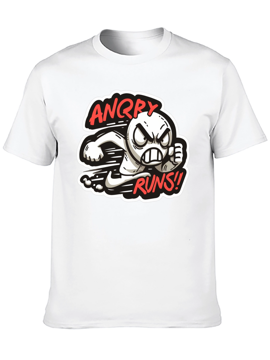 Angry Runs T-Shirt - Mens Black Graphic Tee