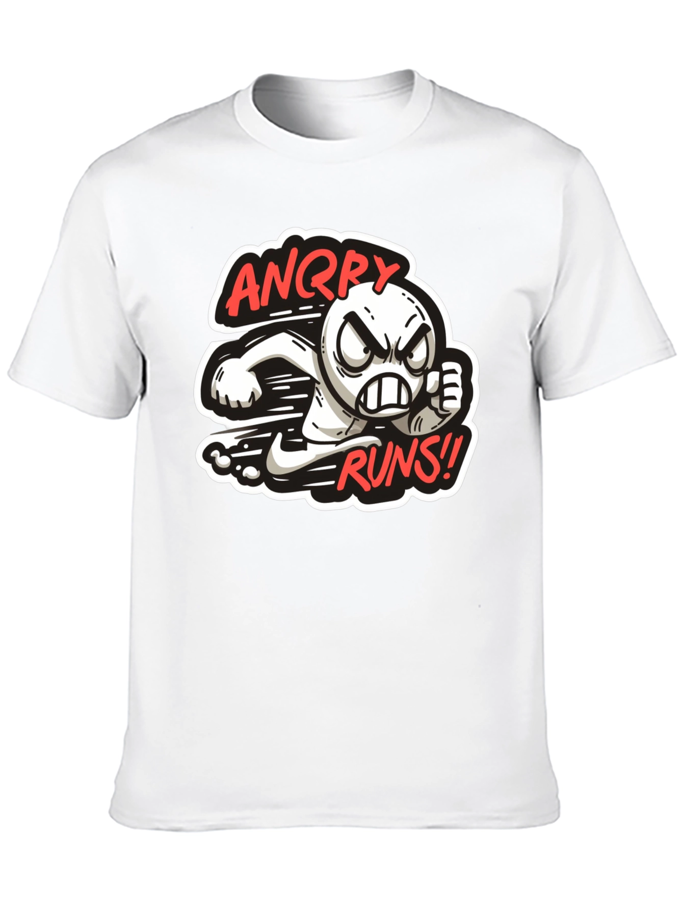 Angry Runs T-Shirt - Mens Black Graphic Tee