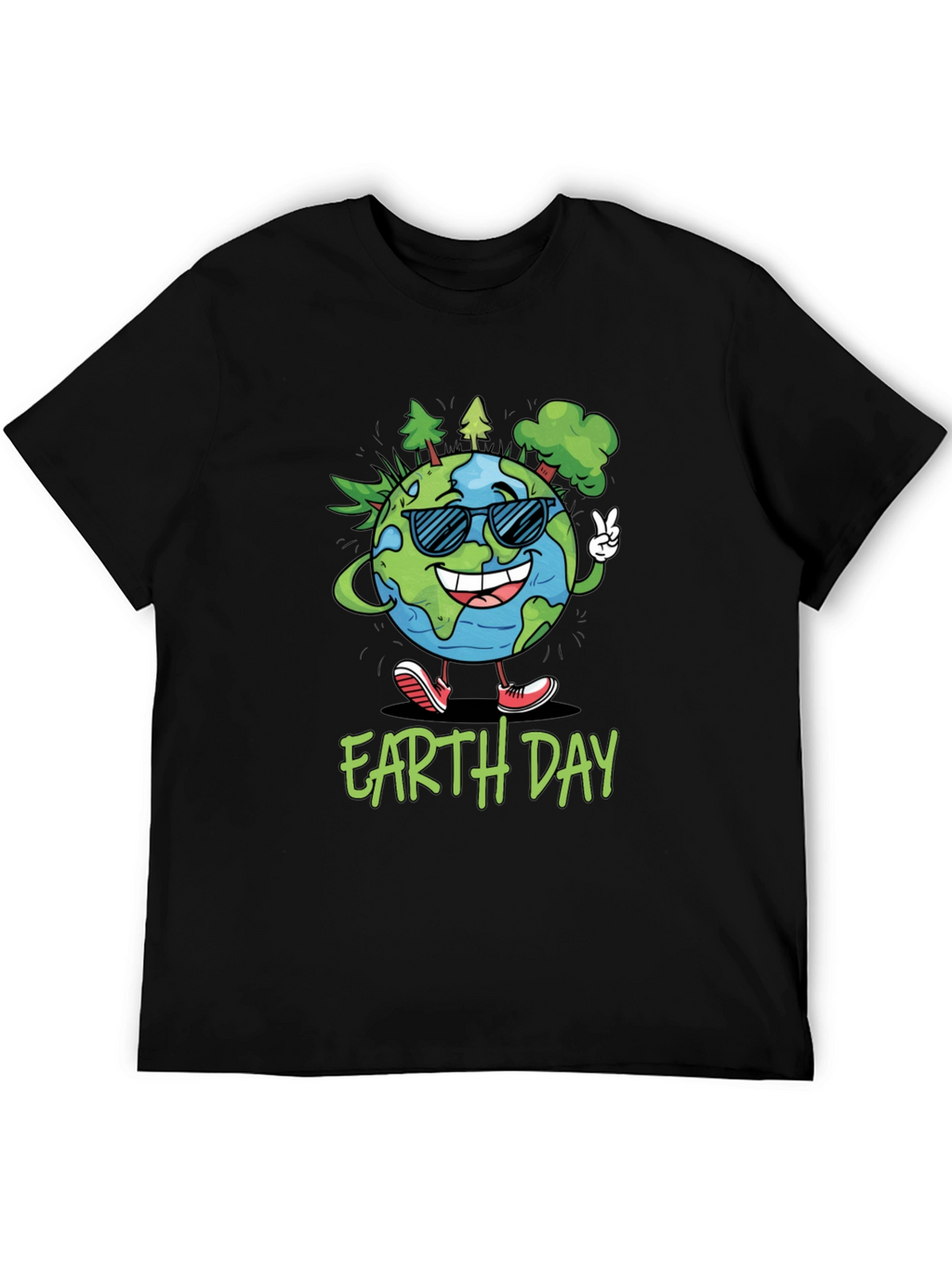 Earth Day T-Shirt - Cartoon Globe Graphic Tee