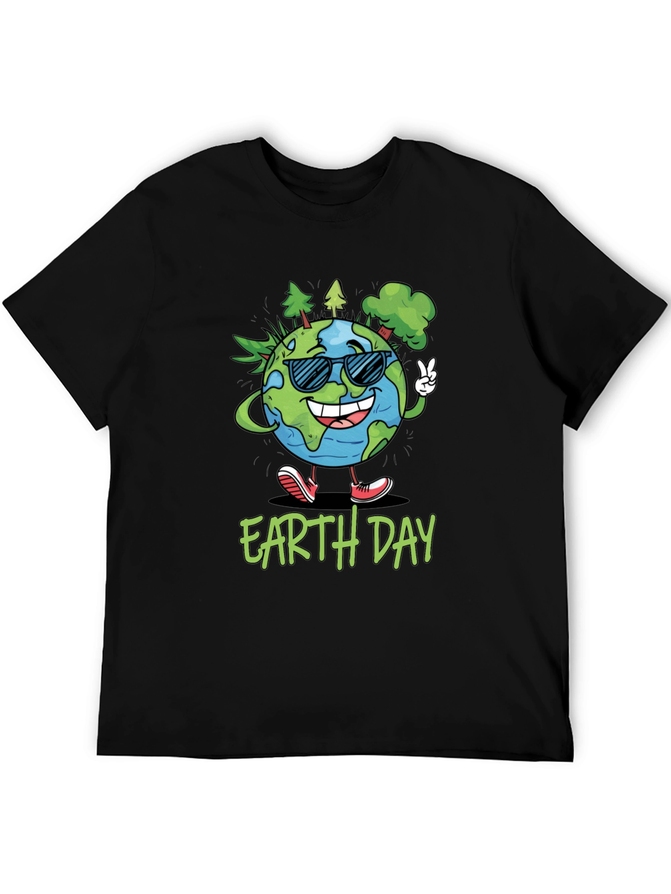 Earth Day T-Shirt - Cartoon Globe Graphic Tee
