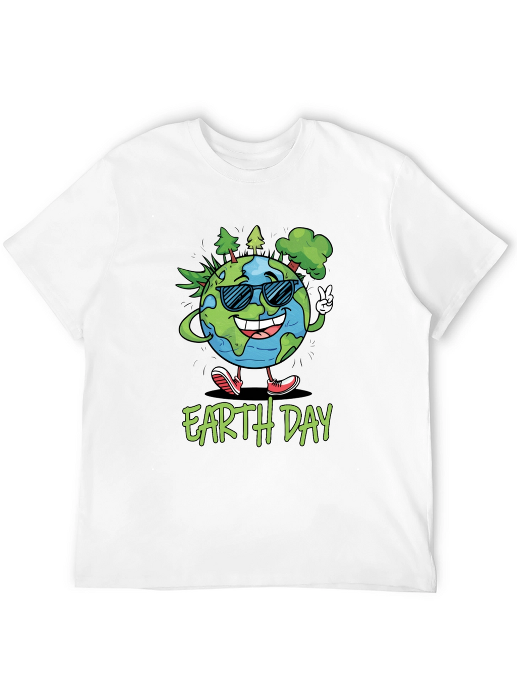Earth Day T-Shirt - Cartoon Globe Graphic Tee