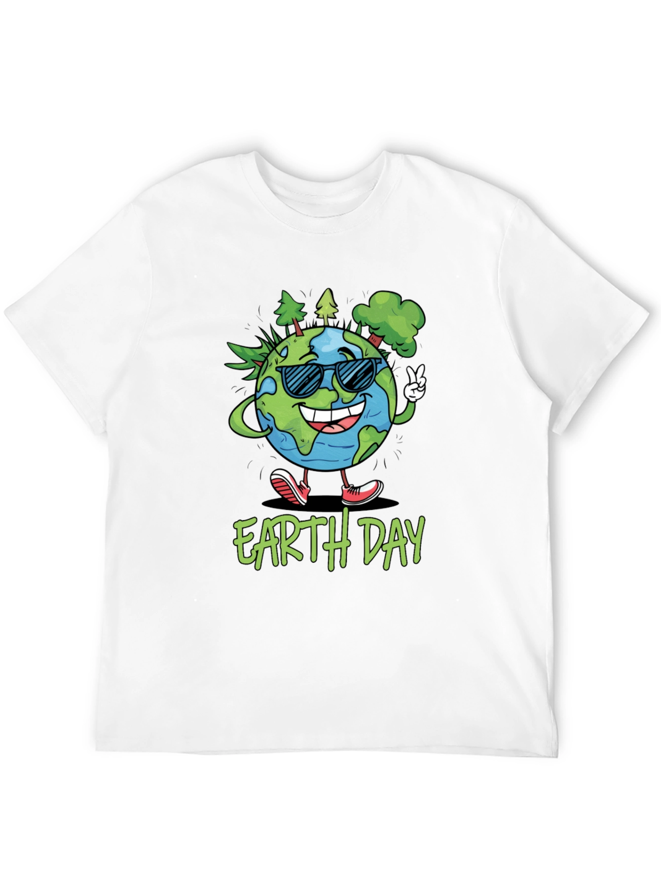 Earth Day T-Shirt - Cartoon Globe Graphic Tee