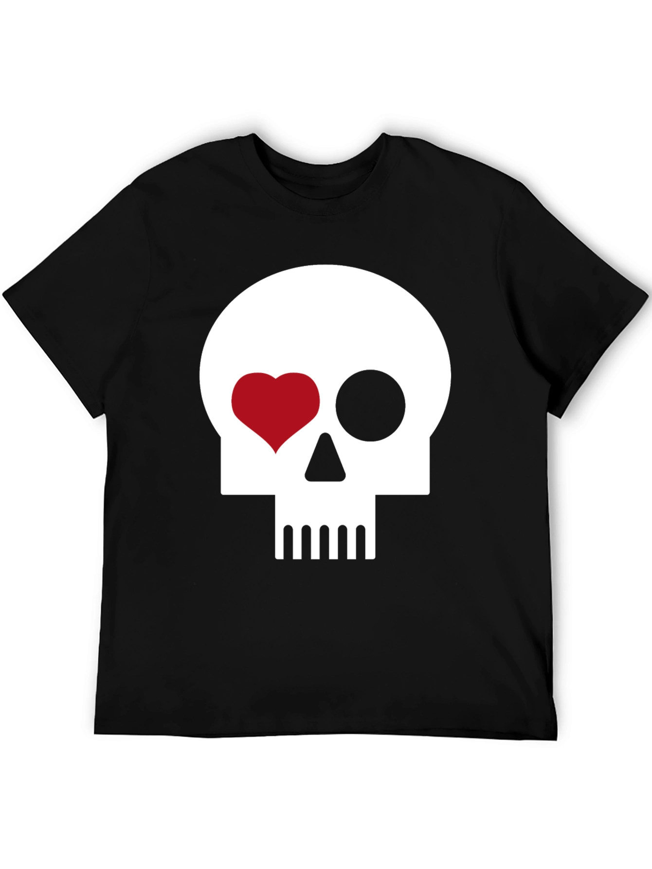 Skull Heart Eye Black T-Shirt