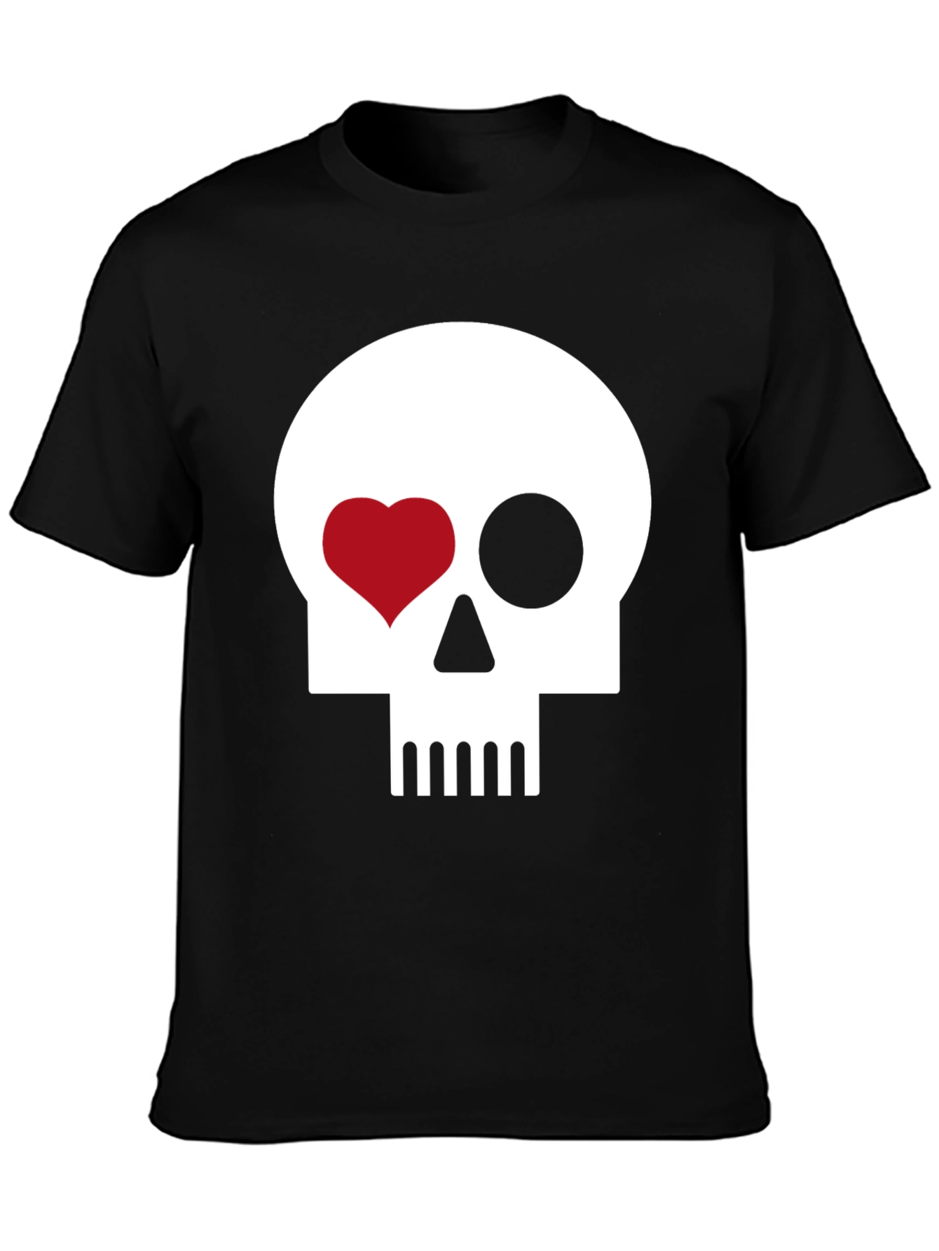 Skull Heart Eye Black T-Shirt
