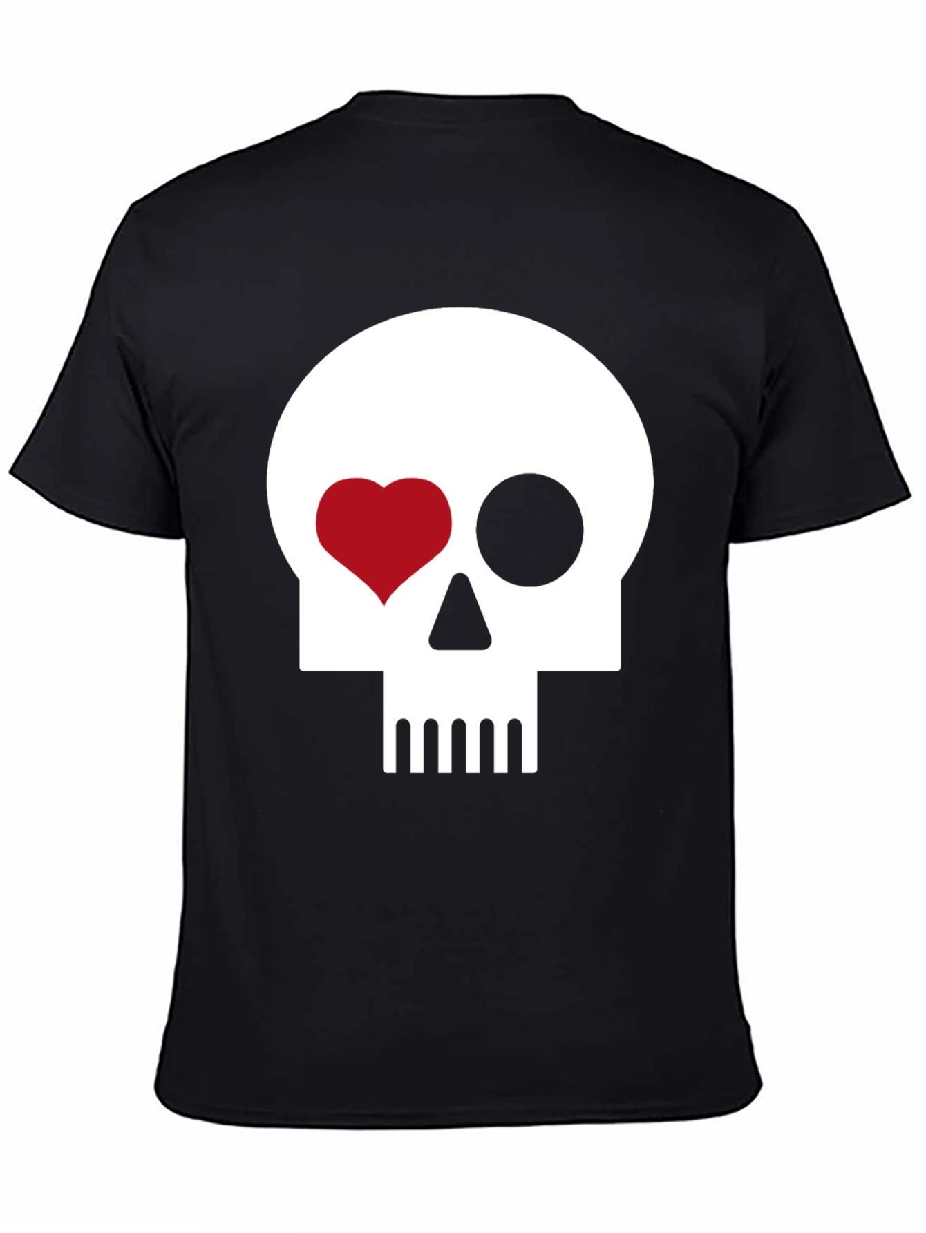 Skull Heart Eye Black T-Shirt
