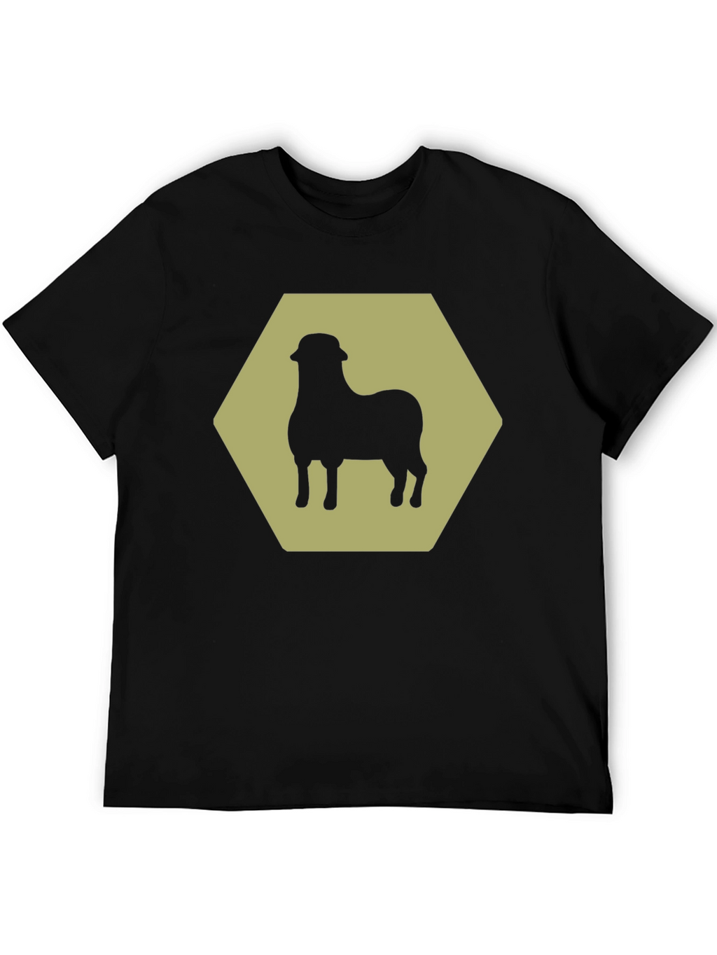 Sheep Hexagon Graphic Tee - Black