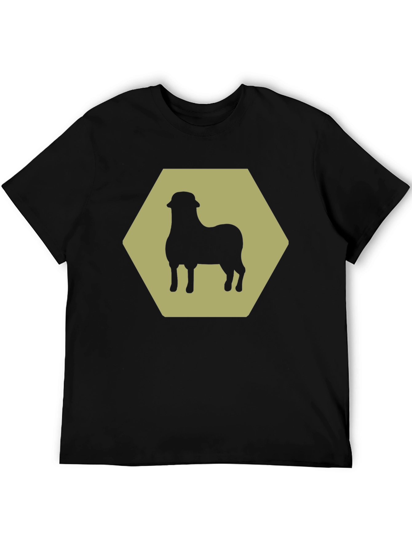 Sheep Hexagon Graphic Tee - Black