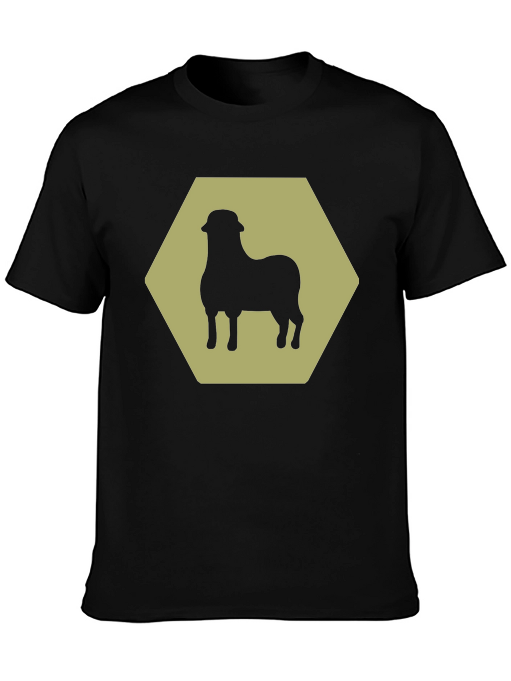 Sheep Hexagon Graphic Tee - Black