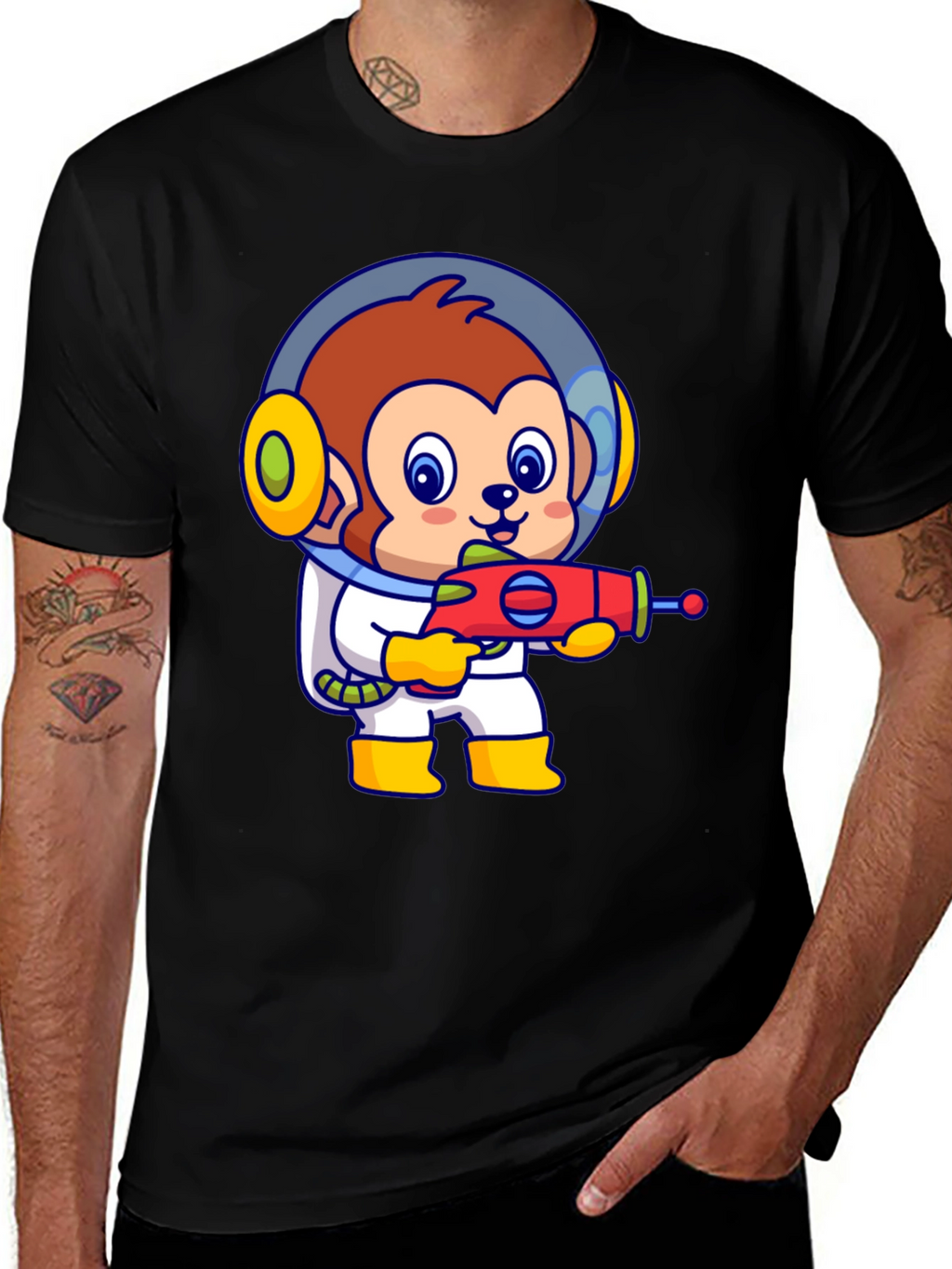 Astronaut Monkey T-Shirt - Fun Space Design