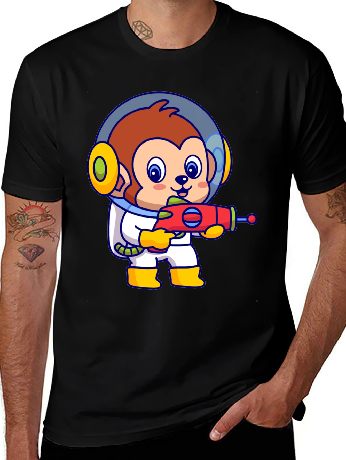 Astronaut Monkey T-Shirt - Fun Space Design