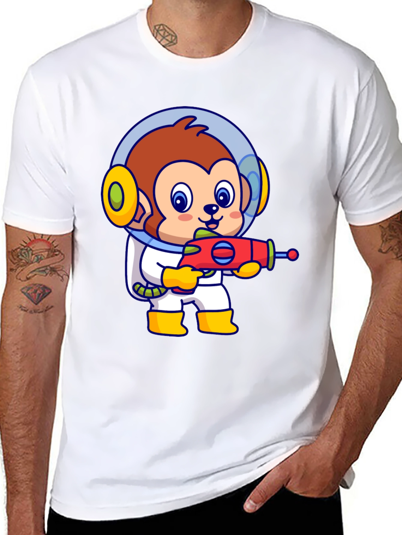 Astronaut Monkey T-Shirt - Fun Space Design