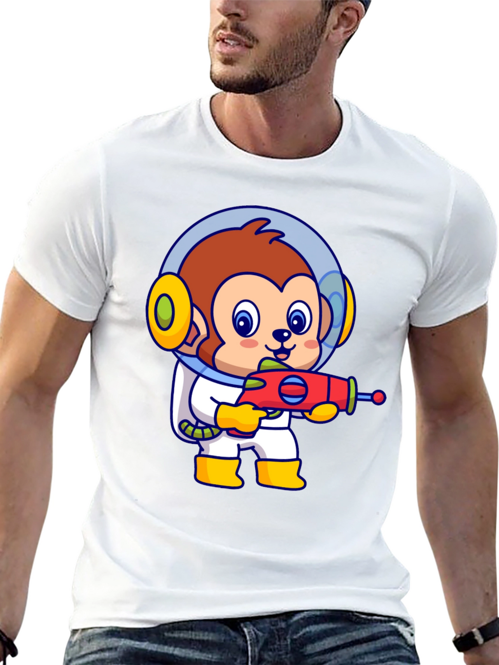 Astronaut Monkey T-Shirt - Fun Space Design