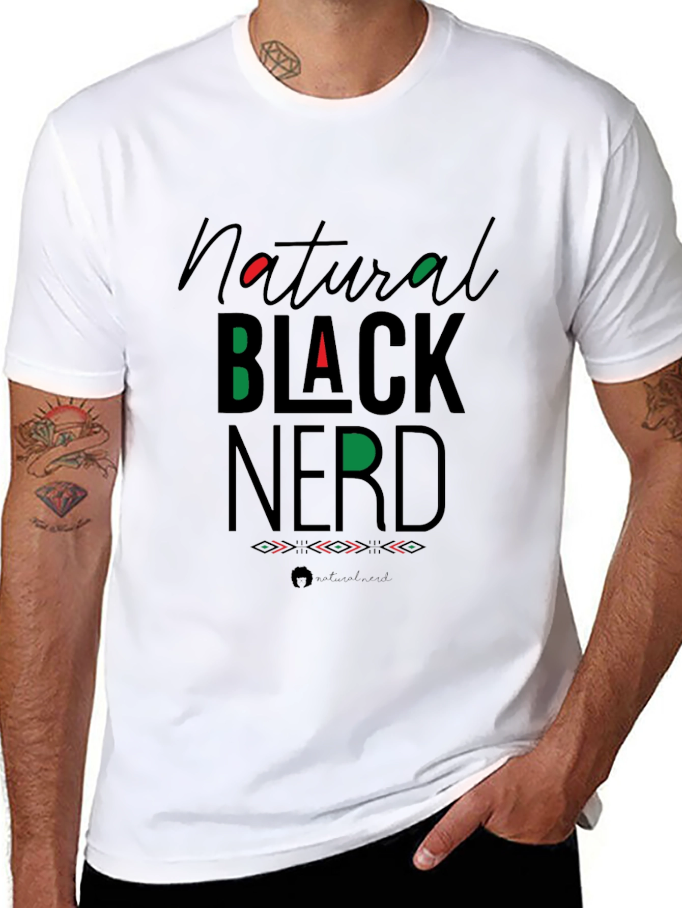 Natural Black Nerd Graphic Tee