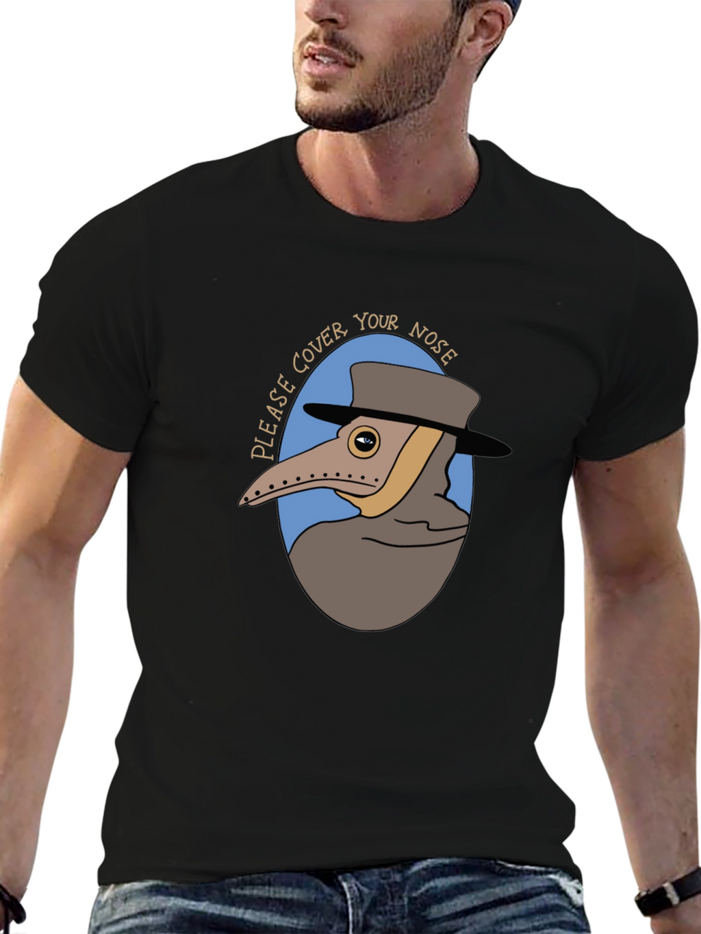 Plague Doctor Cover Your Nose Graphic Tee
