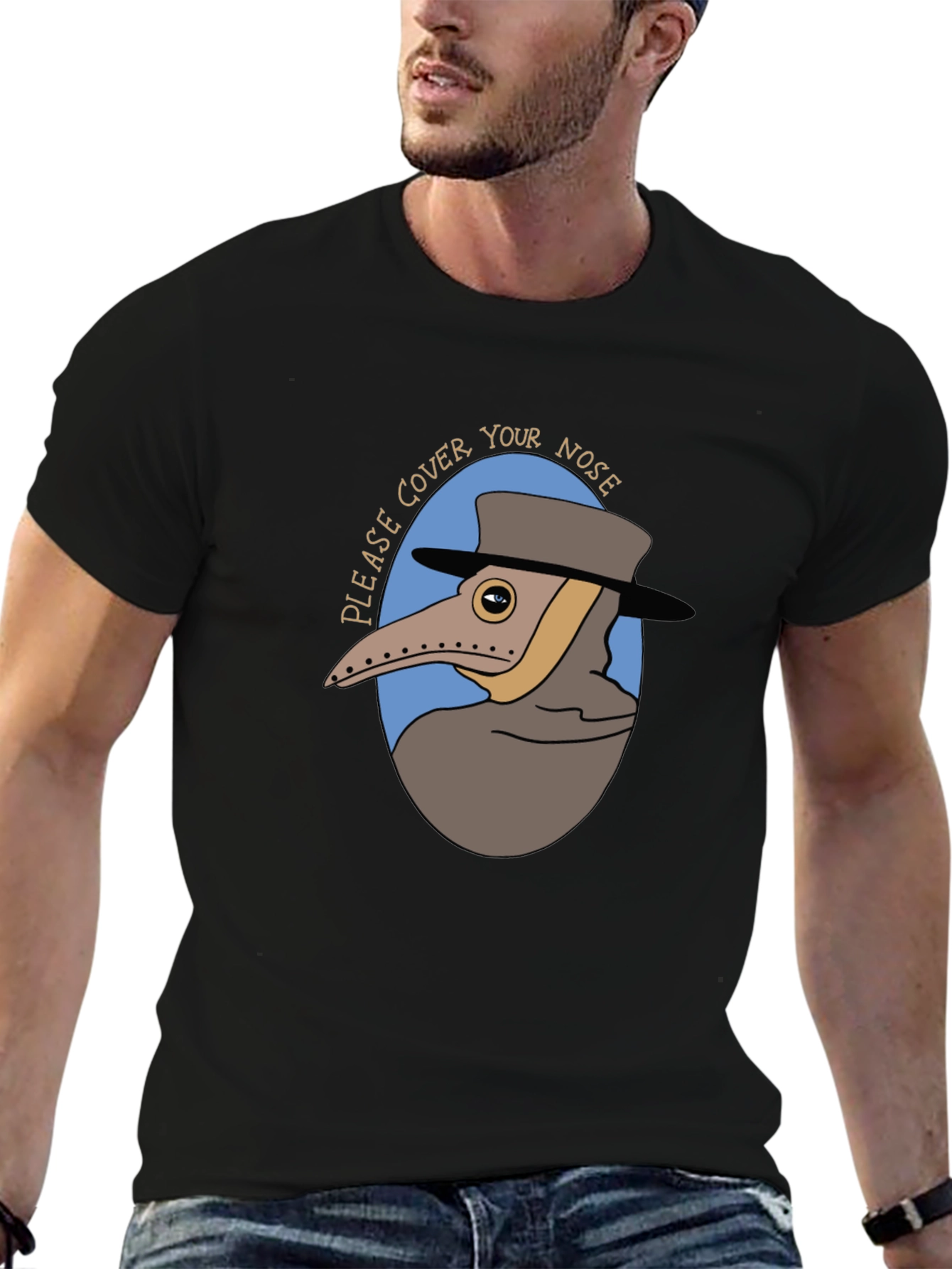 Plague Doctor Cover Your Nose Graphic Tee