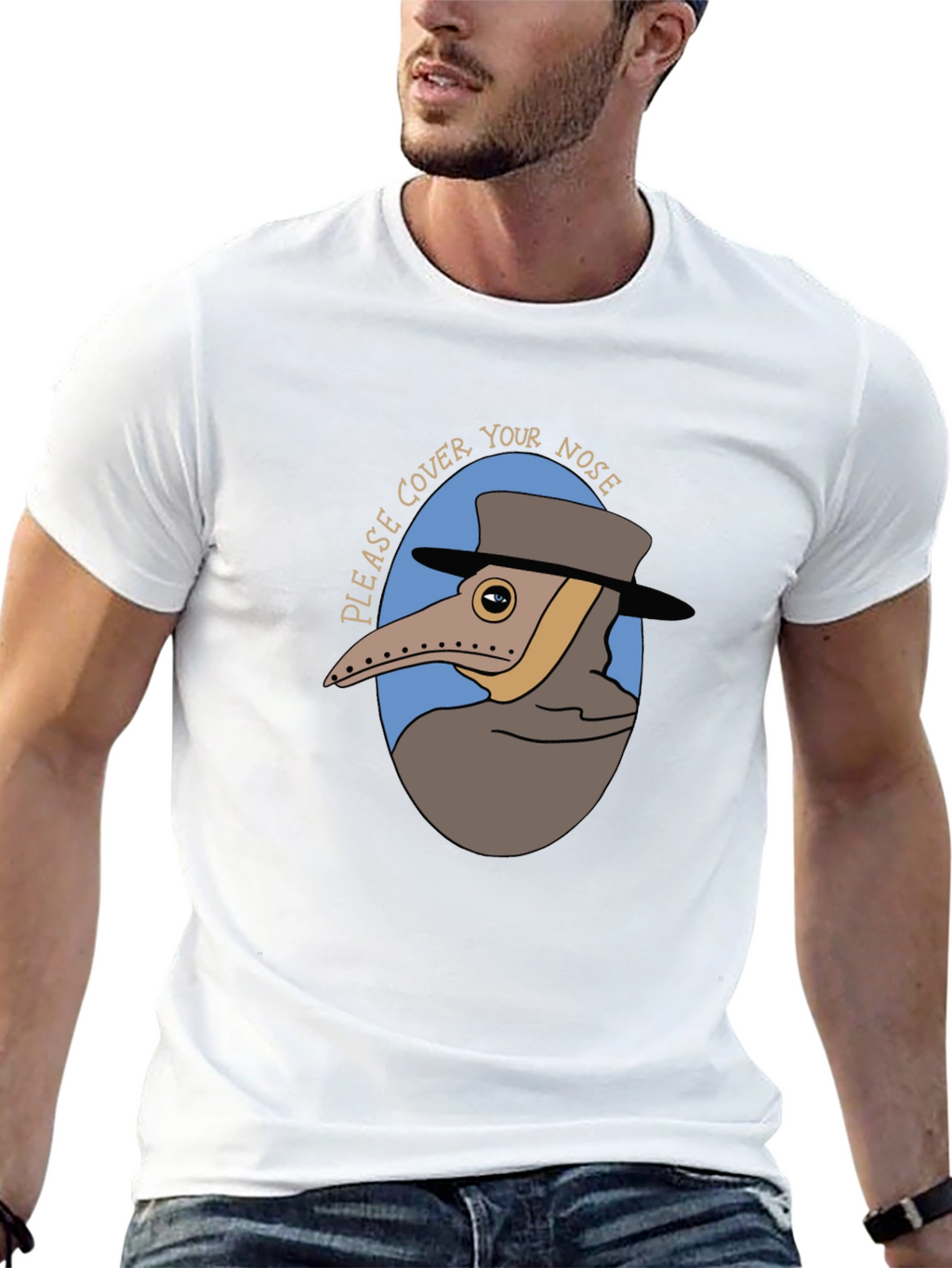 Plague Doctor Cover Your Nose Graphic Tee