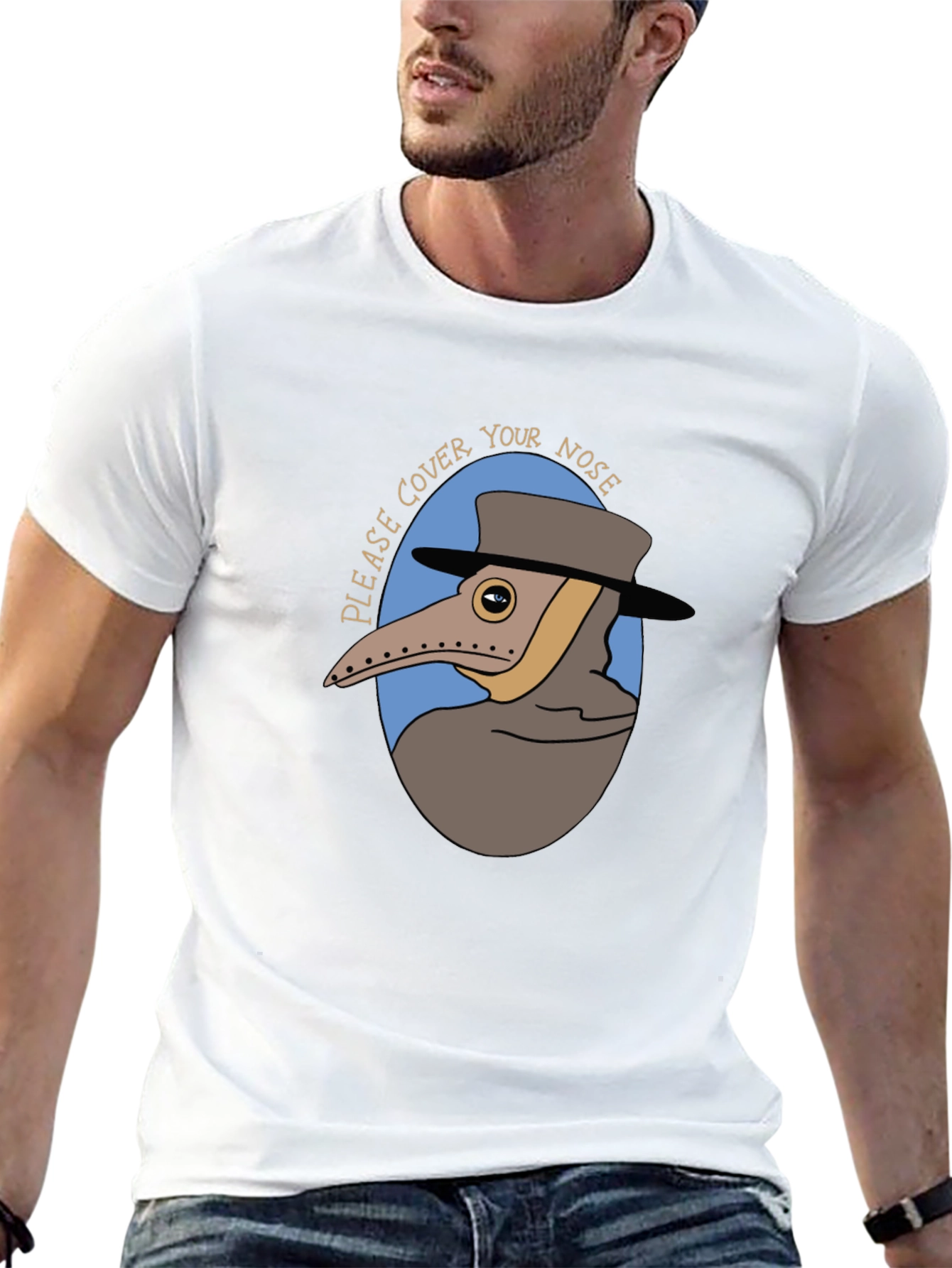 Plague Doctor Cover Your Nose Graphic Tee