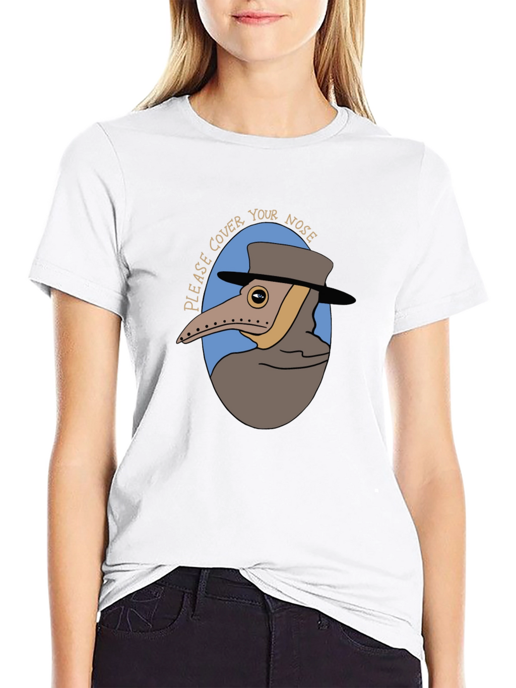 Plague Doctor Cover Your Nose Graphic Tee