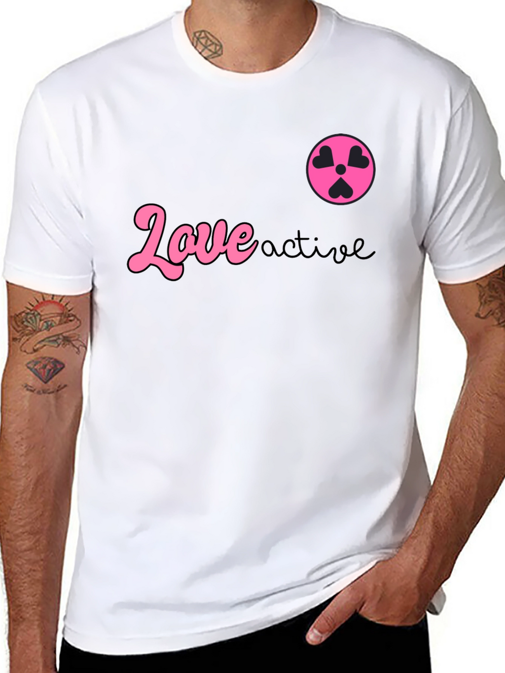 Love Active Graphic Tee - Black Cotton T-Shirt