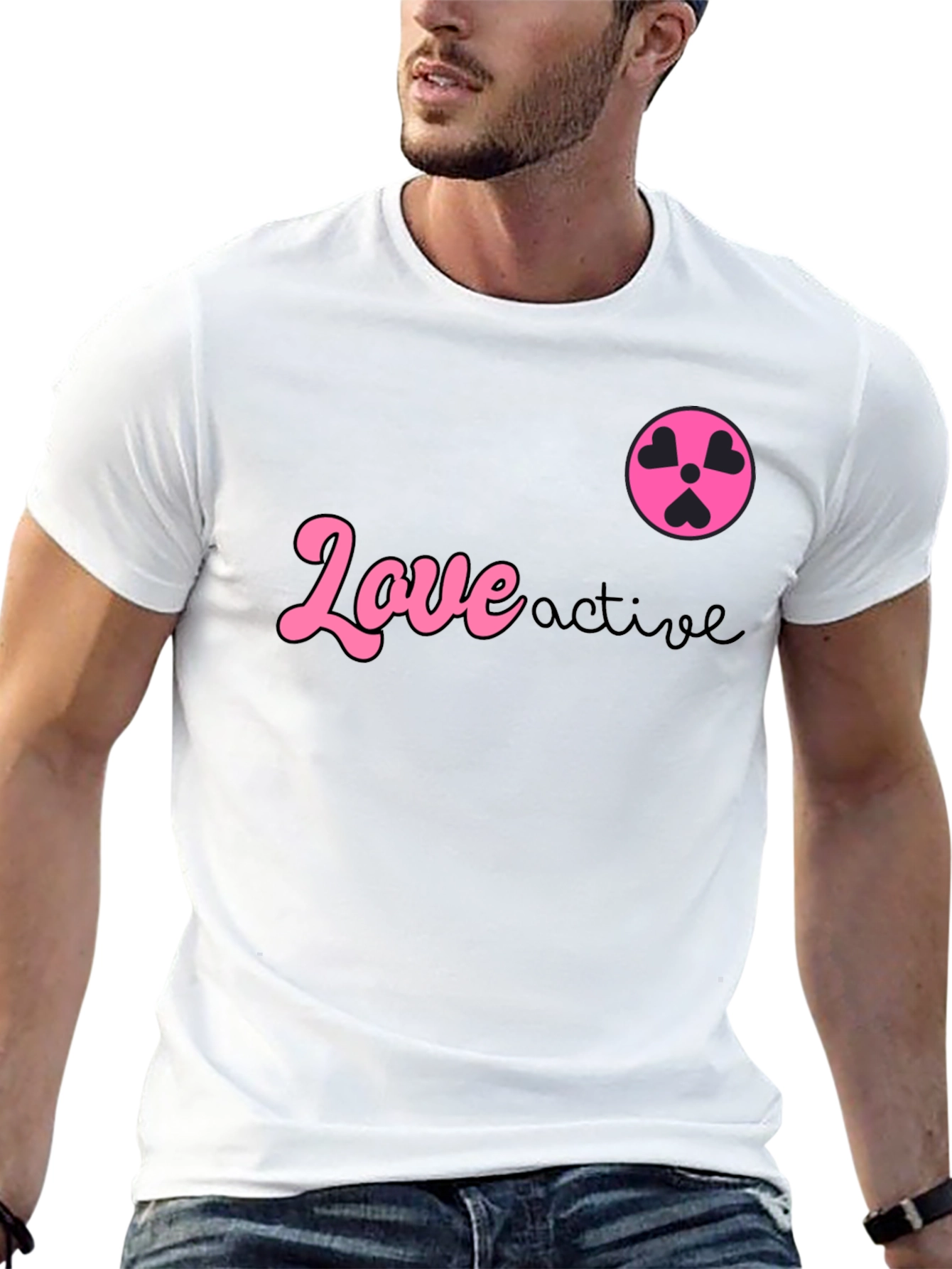 Love Active Graphic Tee - Black Cotton T-Shirt