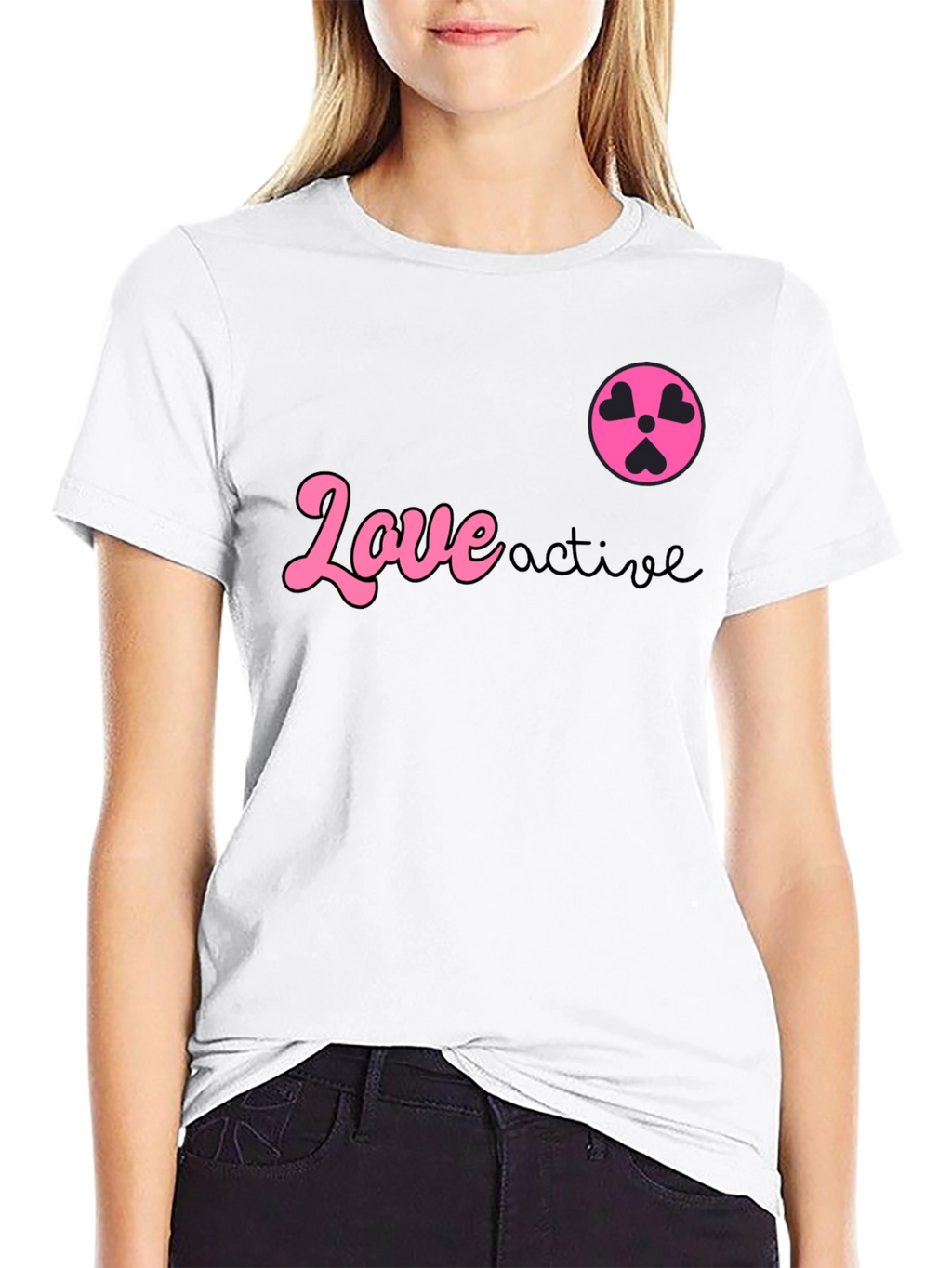 Love Active Graphic Tee - Black Cotton T-Shirt