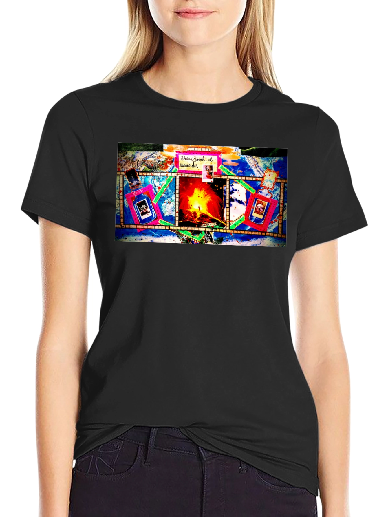 Unique Graphic Print Black T-Shirt