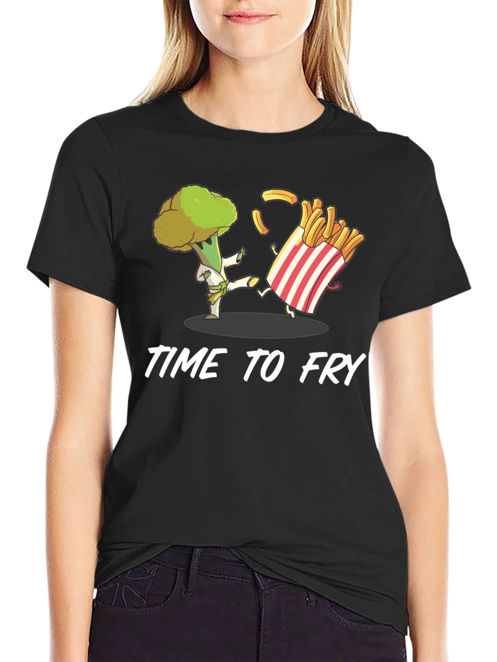 Time to Fry T-Shirt - Broccoli Karate vs. Fries