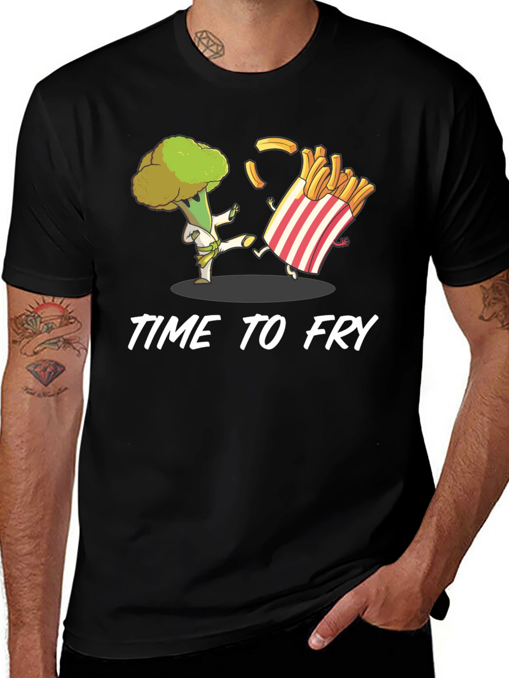 Time to Fry T-Shirt - Broccoli Karate vs. Fries