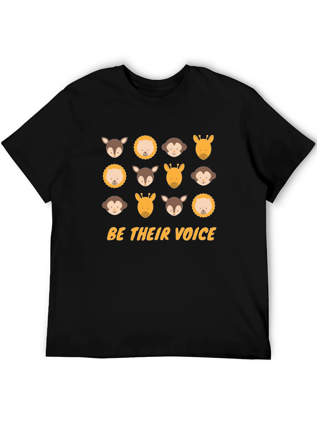 Be Their Voice Animal T-Shirt - Black Cotton Tee
