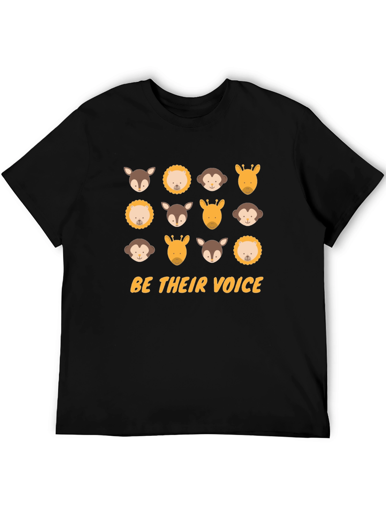 Be Their Voice Animal T-Shirt - Black Cotton Tee