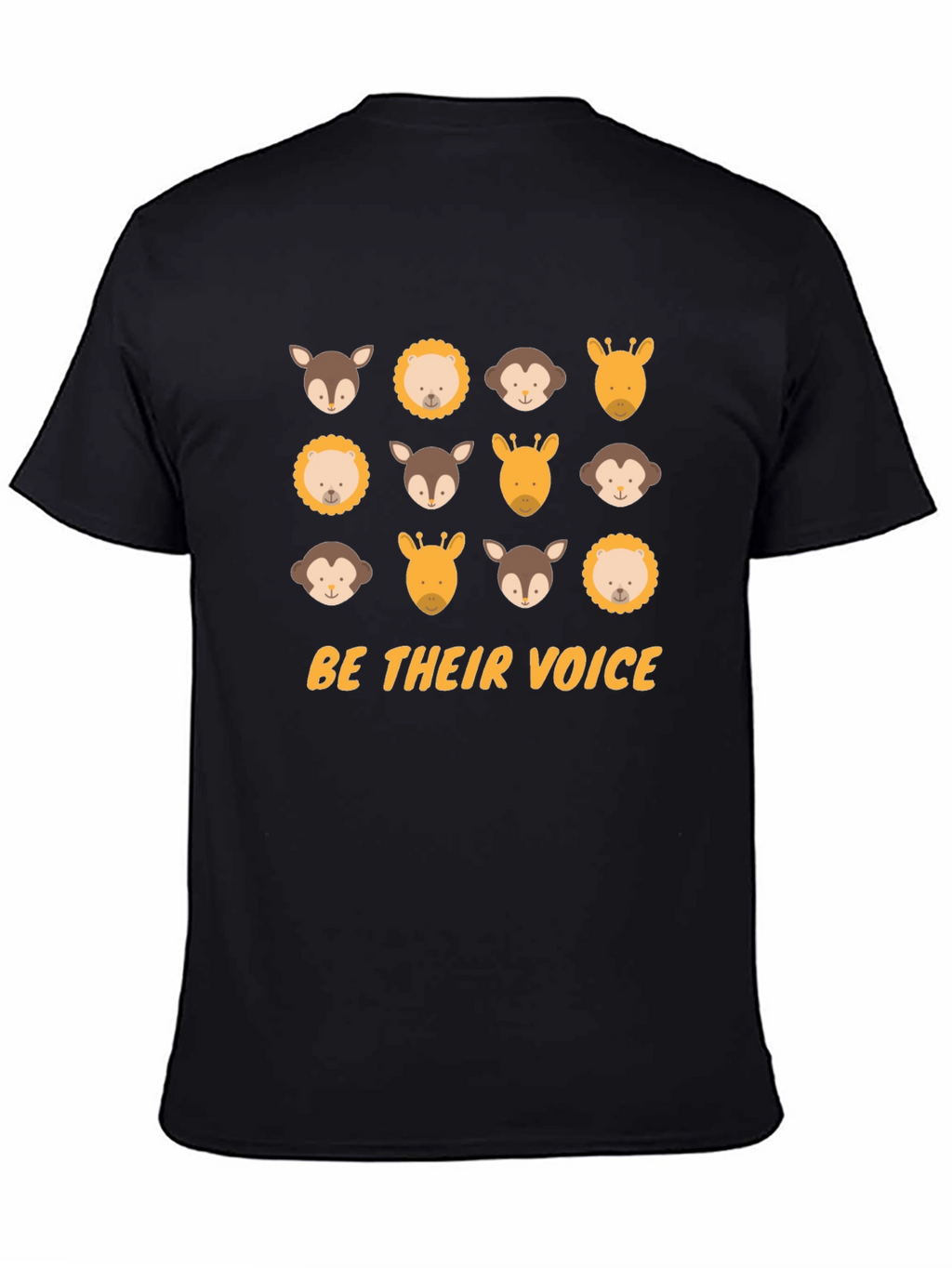 Be Their Voice Animal T-Shirt - Black Cotton Tee