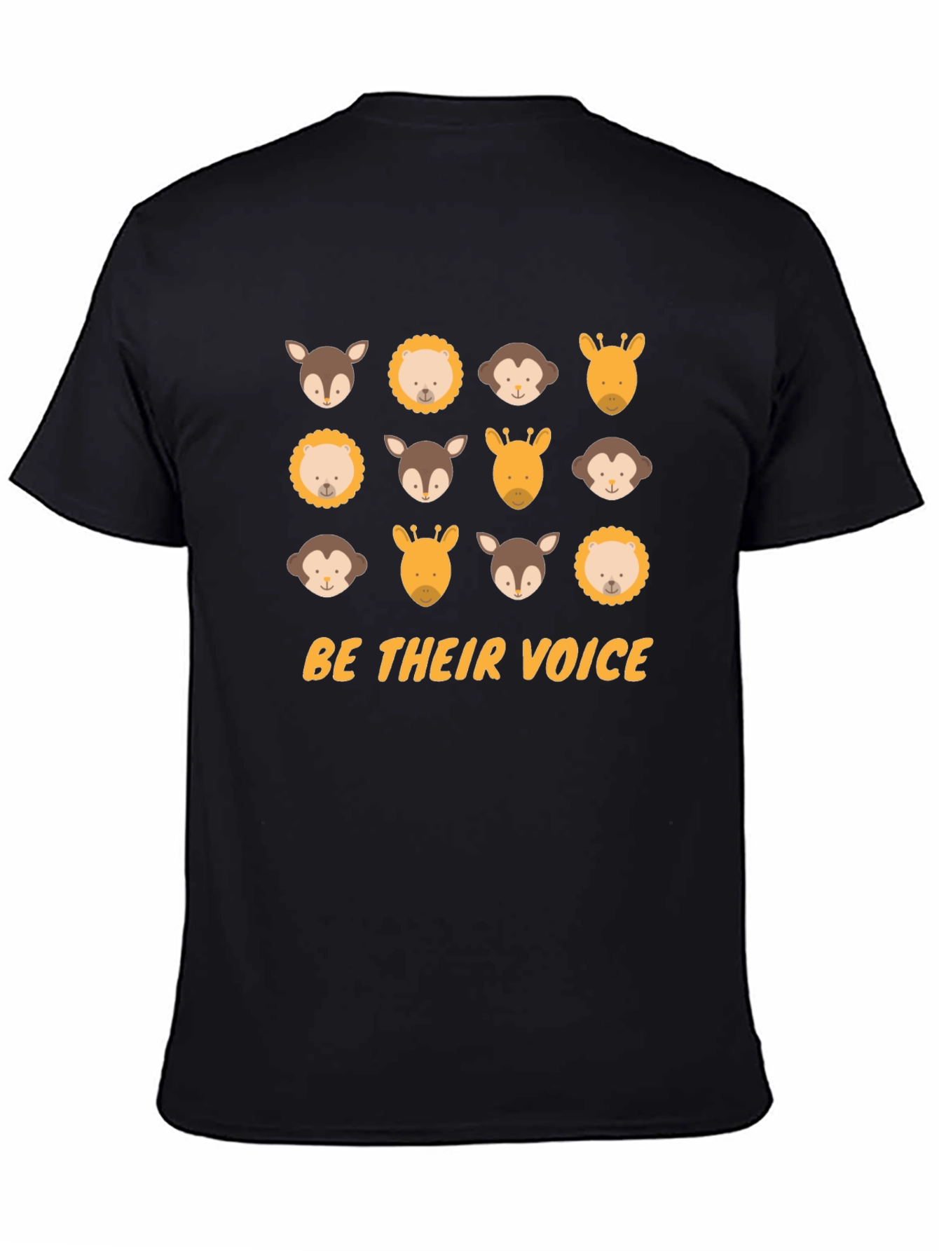 Be Their Voice Animal T-Shirt - Black Cotton Tee