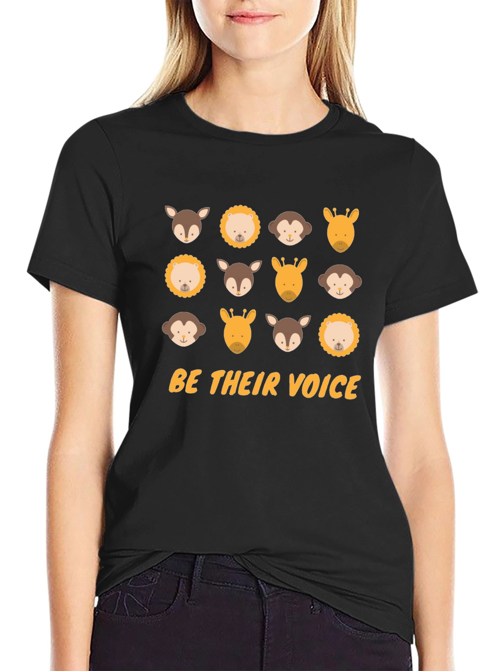 Be Their Voice Animal T-Shirt - Black Cotton Tee